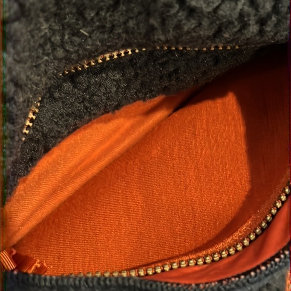 Women's L.L. Bean Mountain Pile Sherpa Fleece Coat Navy Small - Picture 5 of 7